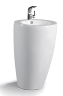 Round Free Standing Pedestal Basin 1THGloss White, with OverflowDimension: 520*510*840mm
