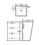 Square Free Standing Pedestal Basin 1THGloss White, with OverflowDimension: 520*510*840mm