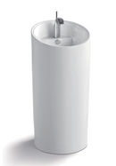 Newport (Puff Rectangle) L001 Free Standing Pedestal Basin dip 1TH w/OverflowGloss WhiteDimension: 460*480*960mm