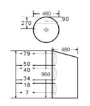 Newport (Puff Rectangle) L001 Free Standing Pedestal Basin dip 1TH w/OverflowGloss WhiteDimension: 460*480*960mm