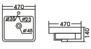 Semi Recess Basin 1TH 470*470*140mm