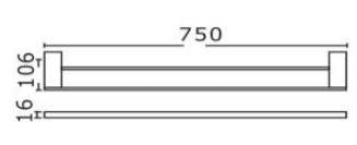 Mono Double Towel Bar 750mm