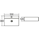 Wall Hung Above Counter  Basin 1TH Gloss White, No OverflowDimension: 530*360*120mm