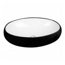 Above counter basin, No Tap Hole and No overflow. Gloss Black and white Dimension:600*400*150mm