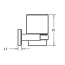 Builders Choice Tumbler Holder Square Glass Chrome