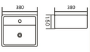 Square Wall Hung Basin 1TH w/OverflowGloss WhiteDimension:380*380*150mm