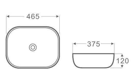 Artis 98 Oval Above Counter Basin NTHGloss White Fine CeramicDimension: 465*375*120mm
