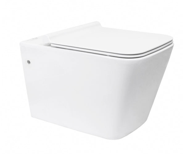 2303  X-Cube Wall Hung Pan Rimless Flushing Soft Close Thick Seat (ISC03) For use with R&T or Geberit Concealed Cistern with Metal Frame