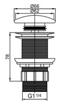Ceramic pop up waste,  no Overflow, Ceramic Gloss White 32mm