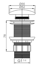 Ceramic pop up waste with no overflow Black