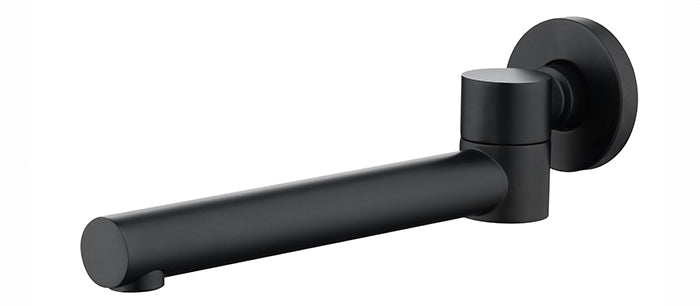 Pavia Swivel Round Bath Spout Black