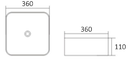 Artis H'33Super slim Gloss White above counter basinsize: 360*360*110mm