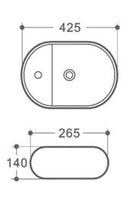 Zero 420 Above Counter Basin 1TH w/Overflow White Gloss