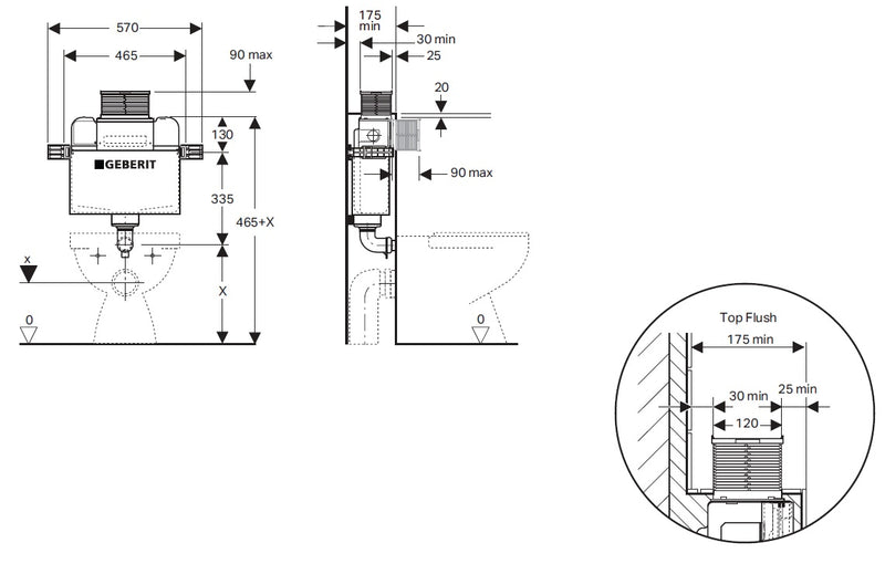 Kappa Concealed Cistern BTW Front Flush 4 Star