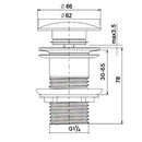 Brass Pop up Waste 40mmChromeNone overflow