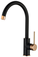Roul Sink Mixer Matt Black Rose Gold