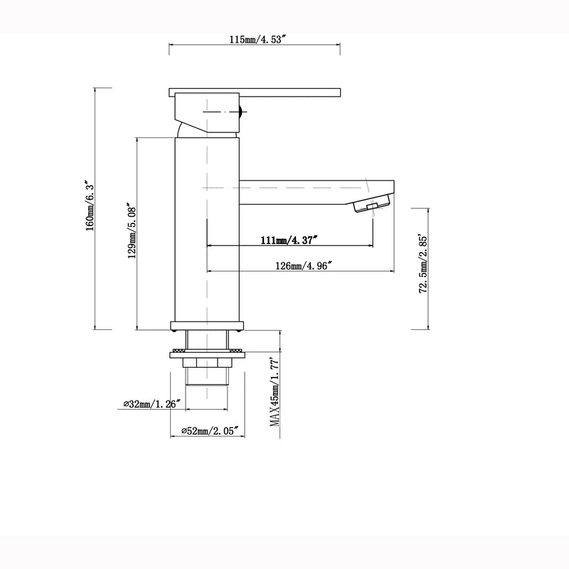 BKM102 (YKB-ET101) Taran Basin Mixer Chrome