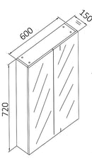 600 Shaving Cabinet Pencil Edge
Size 600 x 720 x150 mm