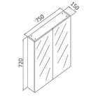 750 Shaving Cabinet Pencil Edge
Size: 750 x 720 x 150mm