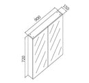 900 Shaving Cabinet Pencil Edge
Size 900 x 720 x150 mm