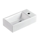 Compact Above Counter Left Hand Bowl Basin 1TH, Gloss White, No Overflow, Dimension:200x405x105mm