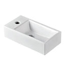Compact Above Counter Right Hand Bowl Basin 1TH, Gloss White, No Overflow, Dimension:200x405x105mm
