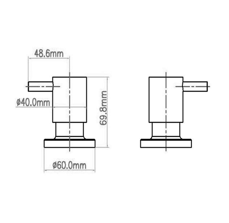 BKTJ02 Pavia Bath tap Wall Hot and Cold water tapBrass, 1/4 turn