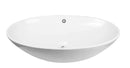 Round Above Counter Basin w/OverflowGloss WhiteOne Tap HoleDimension:630*410*145mm