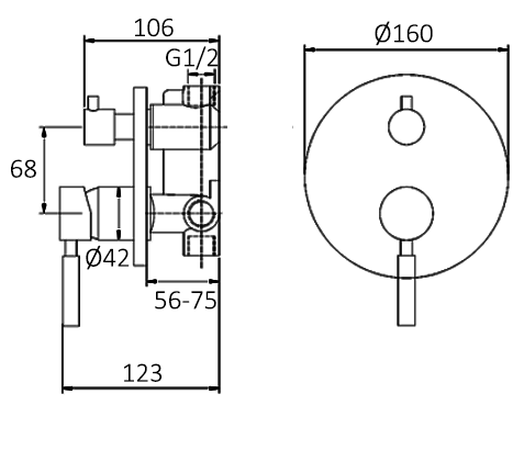 Pavia Wall Diverter Mixer Chrome Project