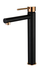 Roul Tall Basin Mixer Matt Black Rose Gold