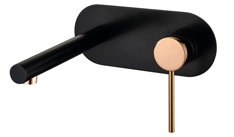 Roul Wall Mixer Matt Black Rose Gold