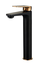 Zevio Tall Basin Mixer Matt Black Rose Gold