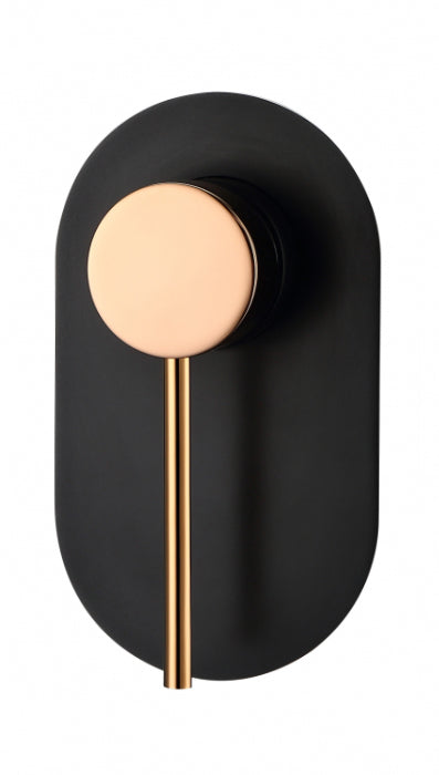 Roul Shower Mixer Matt Black Rose Gold