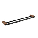 GBVH0212750Black Rose Gold Double Towel Bar 750mm