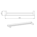 TARAN Double Towel Rail 750mm Black