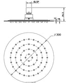 BKR300S  Round 300mm Chrome SHOWER HEAD