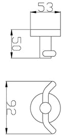 BK425-B Rondo- double robe hook black