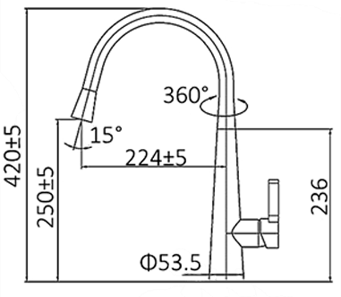 KM005/YKB-FO205 Pull Out Sink Mixer Chrome