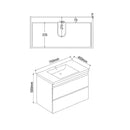 DM 750 Wall Hung Vanity Gloss white painting  Cabinet only One Tap Hole 750*460*600mm