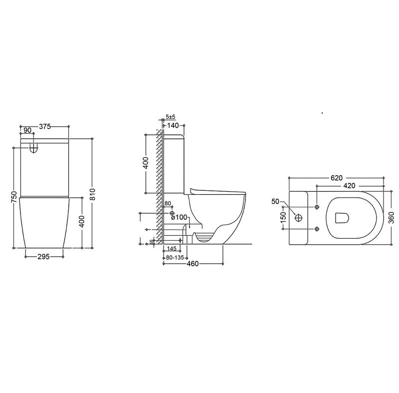 Cosenza Rimless Toilet Suite Slim Seat with Geberit  Cistern