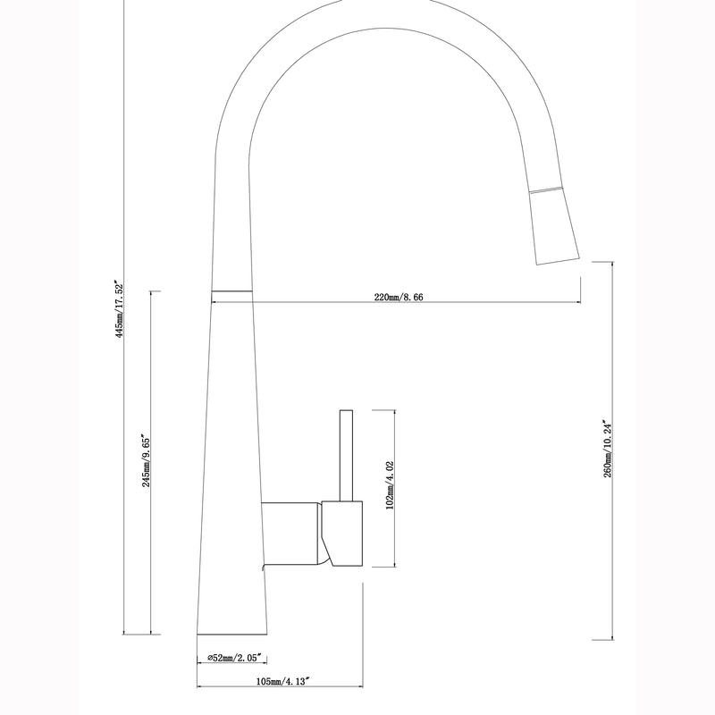 BU1021.KM Pavia pull out kitchen sink Brushed Nickel Finished