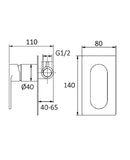 Vetto Shower Mixer Gun metal