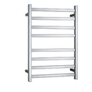 Square Electric Square Heated Stainless Towel Rack 8 bars Universal Inlet Chrome finishing 912*620*120mm