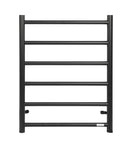 Round Electric Square Heated Stainless Towel Rack 6 bars Universal Black