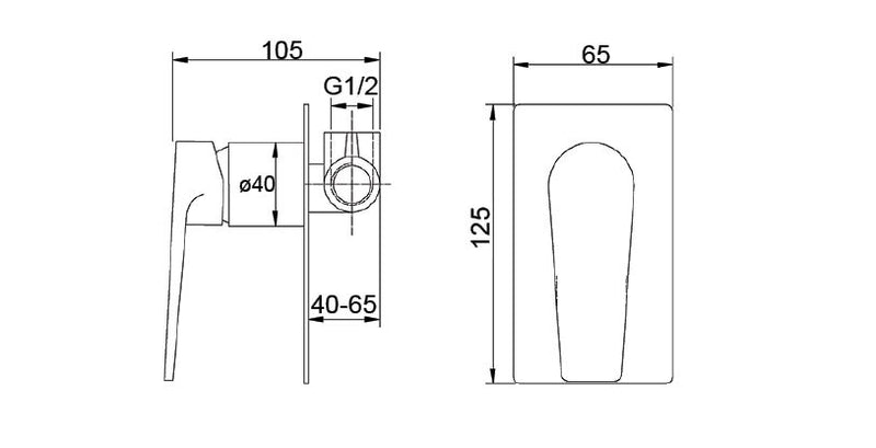 Zevio Shower Wall Mixer Brush Nickel