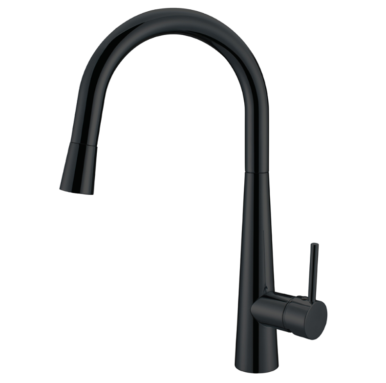 KM005-B/YKB-FO205B Pull Out Sink Mixer Black