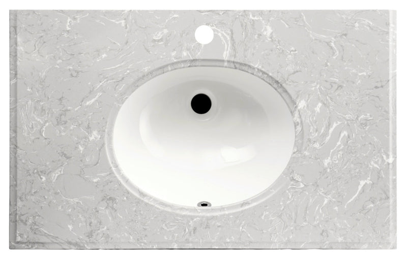 Engineering Stone Top Grey Marble 750x460 with Oval Basin