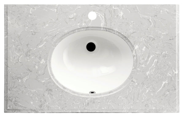Engineering Stone Top Grey Marble 900x460 with Oval Basin