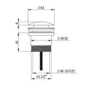 Universal Mushroom pop up waste Gun metal 32mm