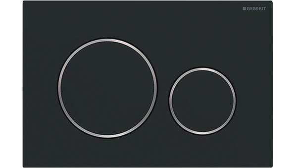 Sigma20 Dual Flush Button Round Matt Black/Chrome Trim